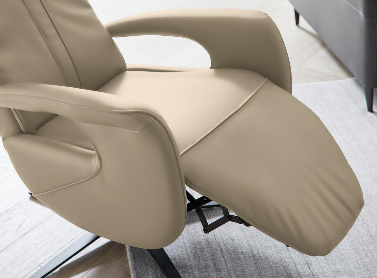 RELAXSESSEL in Leder Grau  - Schwarz/Grau, Design, Leder/Metall (71/112/83cm) - Dieter Knoll