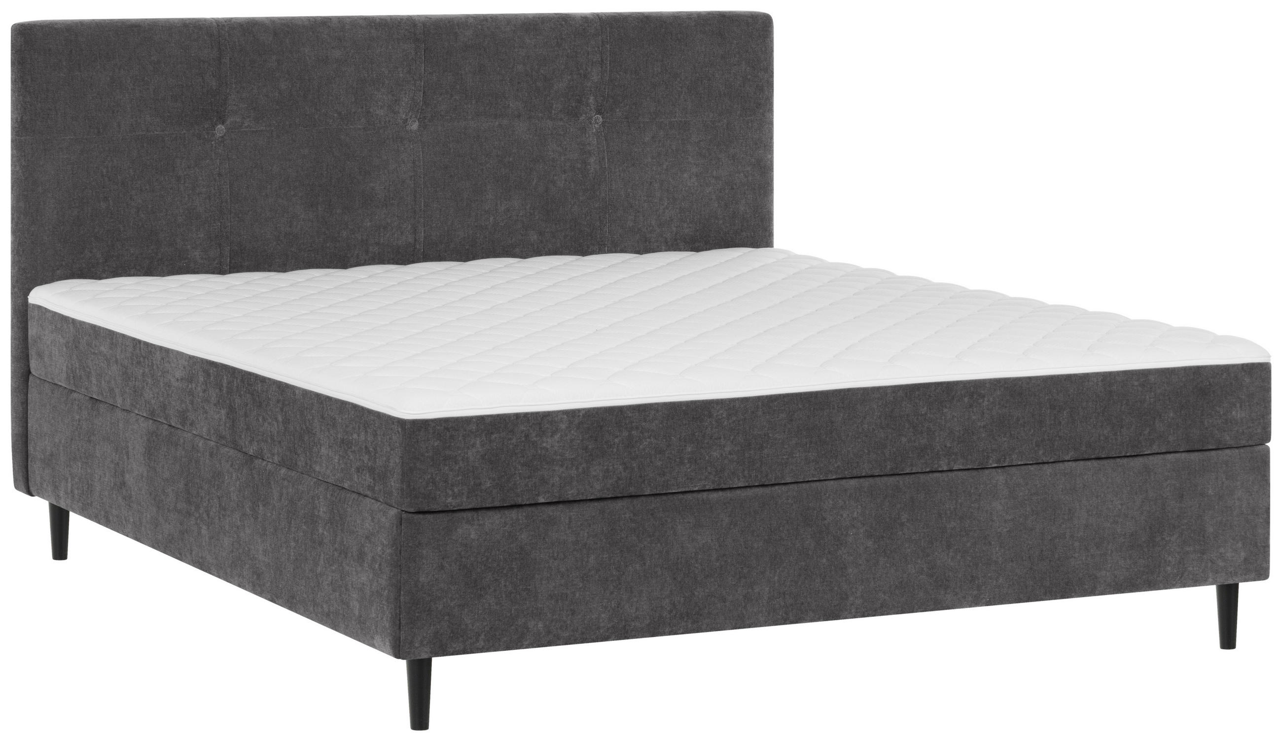 BOXBETT 120/200 cm  in Anthrazit  - Anthrazit/Schwarz, KONVENTIONELL, Holz/Textil (120/200cm) - Welnova