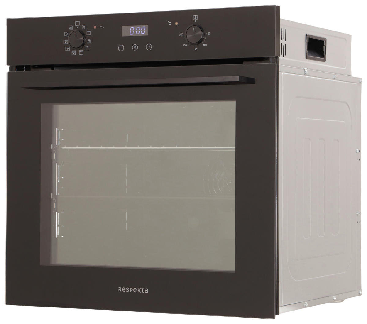 EINBAUBACKOFEN AB701-19  - Schwarz, Basics, Glas/Kunststoff (59,5/59,5/57,5cm) - Respekta