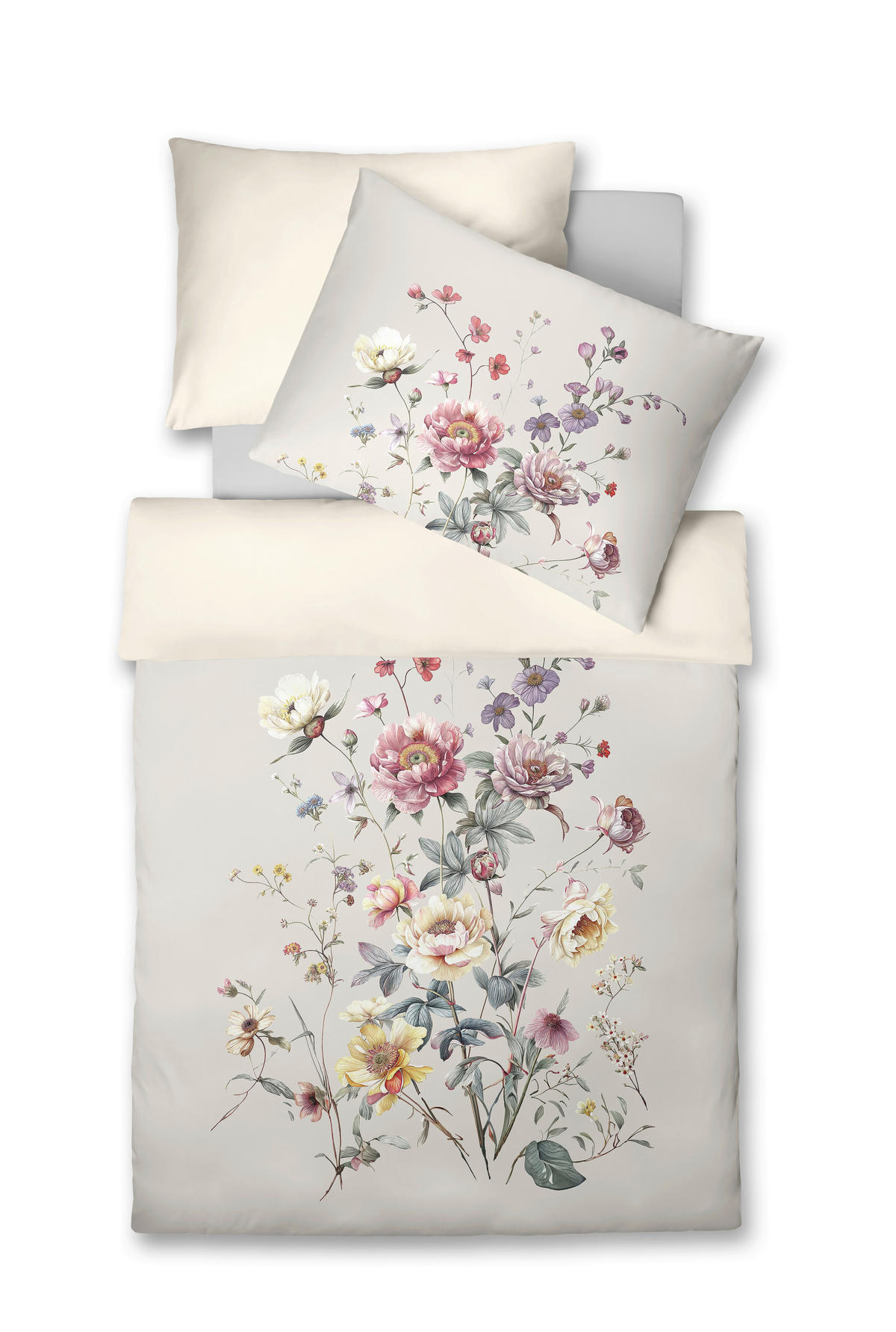 ÁGYNEMŰHUZAT-GARNITÚRA 140/200 cm  - olívazöld/halvány rózsaszín, Basics, textil (140/200cm) - Fleuresse