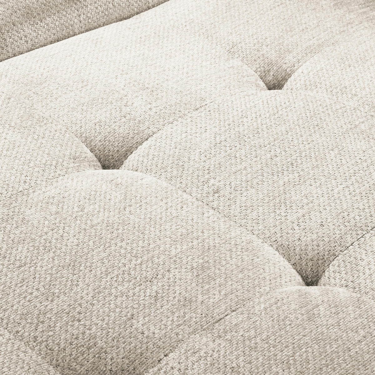 ECKSOFA  Webstoff Weiss  - Weiss/Schwarz, Design, Textil/Metall (195/268cm) - Livetastic