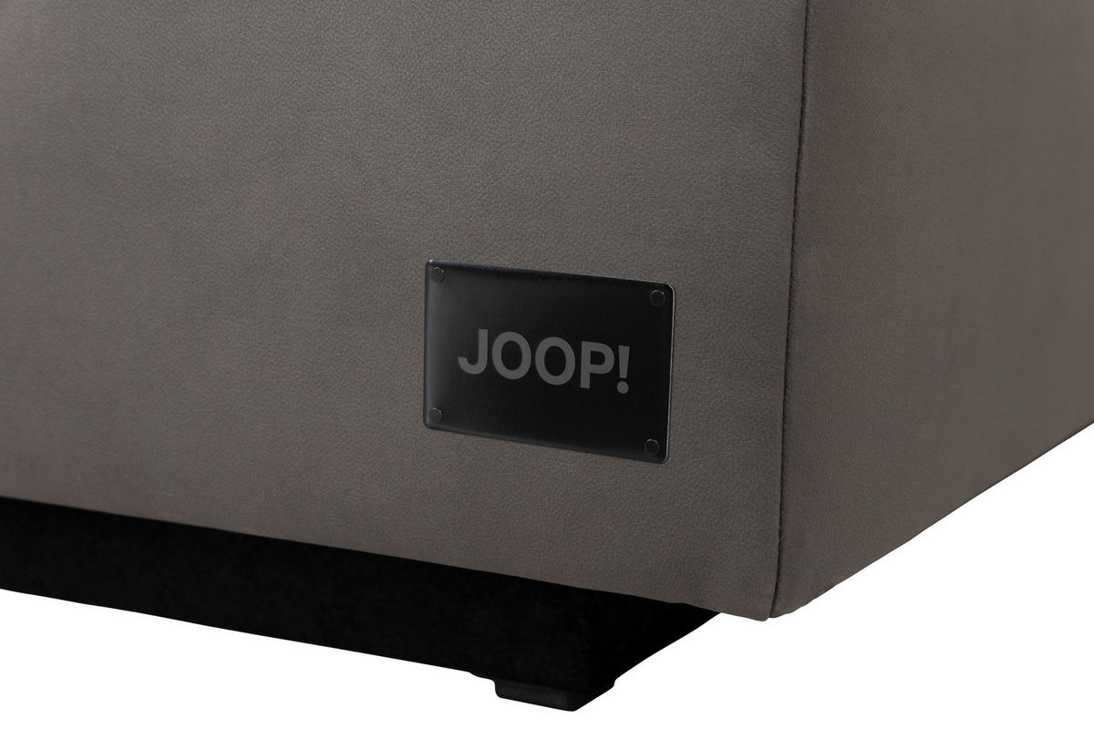 BOXSPRINGBETT 180/200 cm,  in Grau, Dunkelgrau, gepolstertes Kopfteil, Matratzen, H2 + H4 = mittel + sehr fest  - Dunkelgrau/Schwarz, MODERN, Textil/Metall (180/200cm) - Joop!