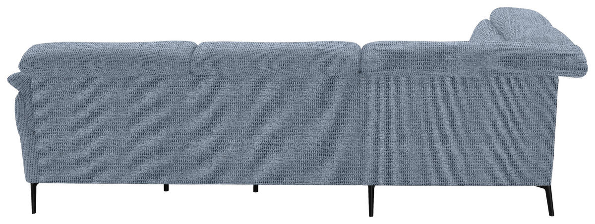 ECKSOFA in Struktur Hellblau  - Schwarz/Hellblau, Modern, Textil/Metall (235/275cm) - Cantus