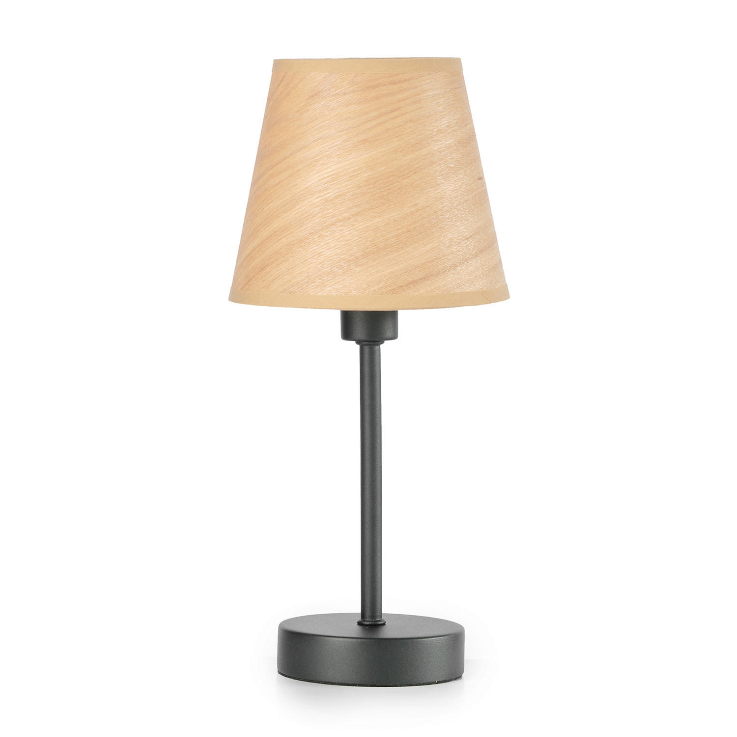 XXXLutz Tischleuchte Schwarz, Eiche 32 cm