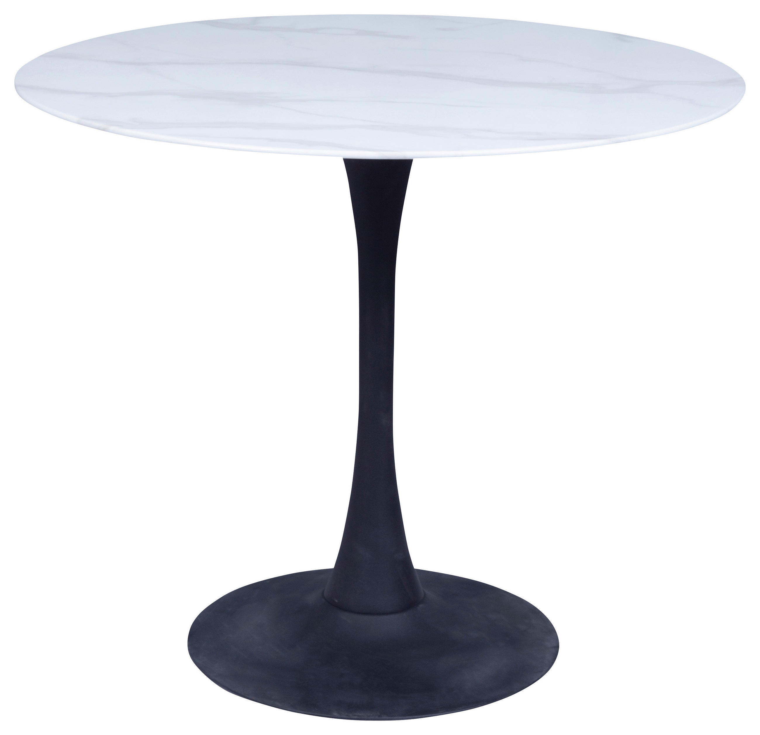 TRPEZARIJSKI STO bela - bela/crna, Moderno, staklo/metal (80/75cm) - Novel