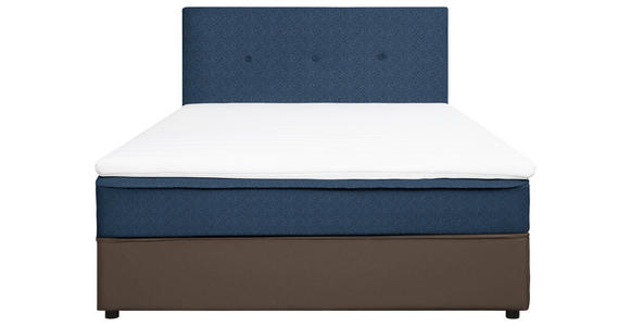 BOXBETT 120/200 cm in Blau, Grau - Blau/Schwarz, KONVENTIONELL, Holz/Textil (120/200cm) - Carryhome