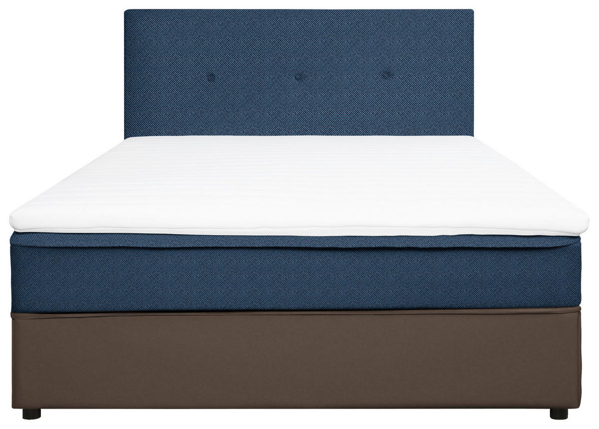BOXBETT 180/200 cm  in Blau, Grau  - Blau/Schwarz, KONVENTIONELL, Holz/Textil (180/200cm) - Carryhome