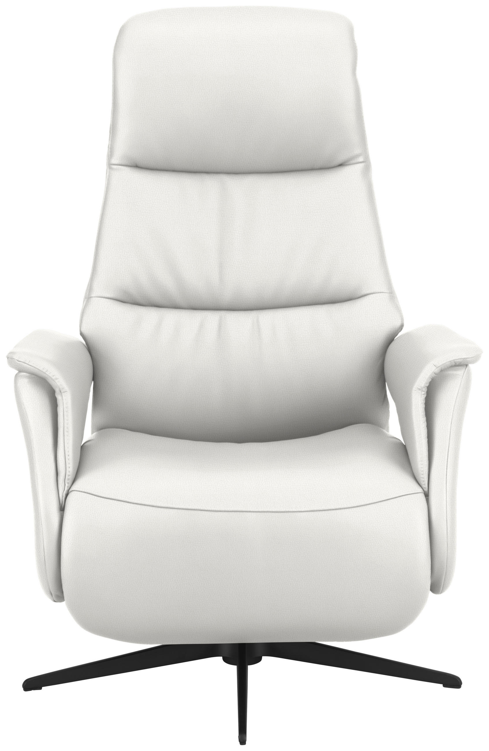 RELAXSESSEL in Leder Weiss  - Weiss/Schwarz, Design, Leder/Metall (74/105/83cm) - Welnova