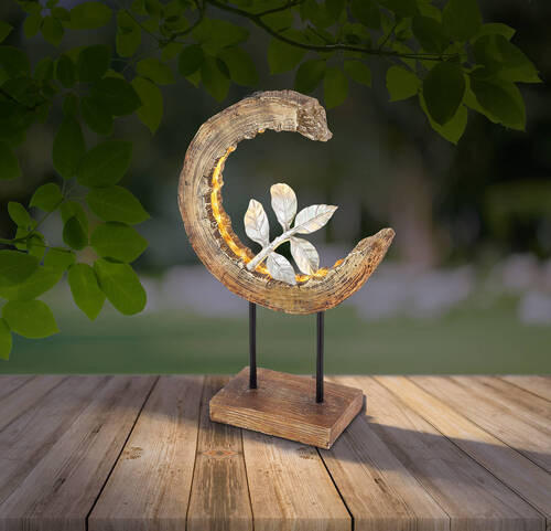 SOLCELLSLAMPA - brun/silver, Design, metall/plast (24/10/52cm) - Globo