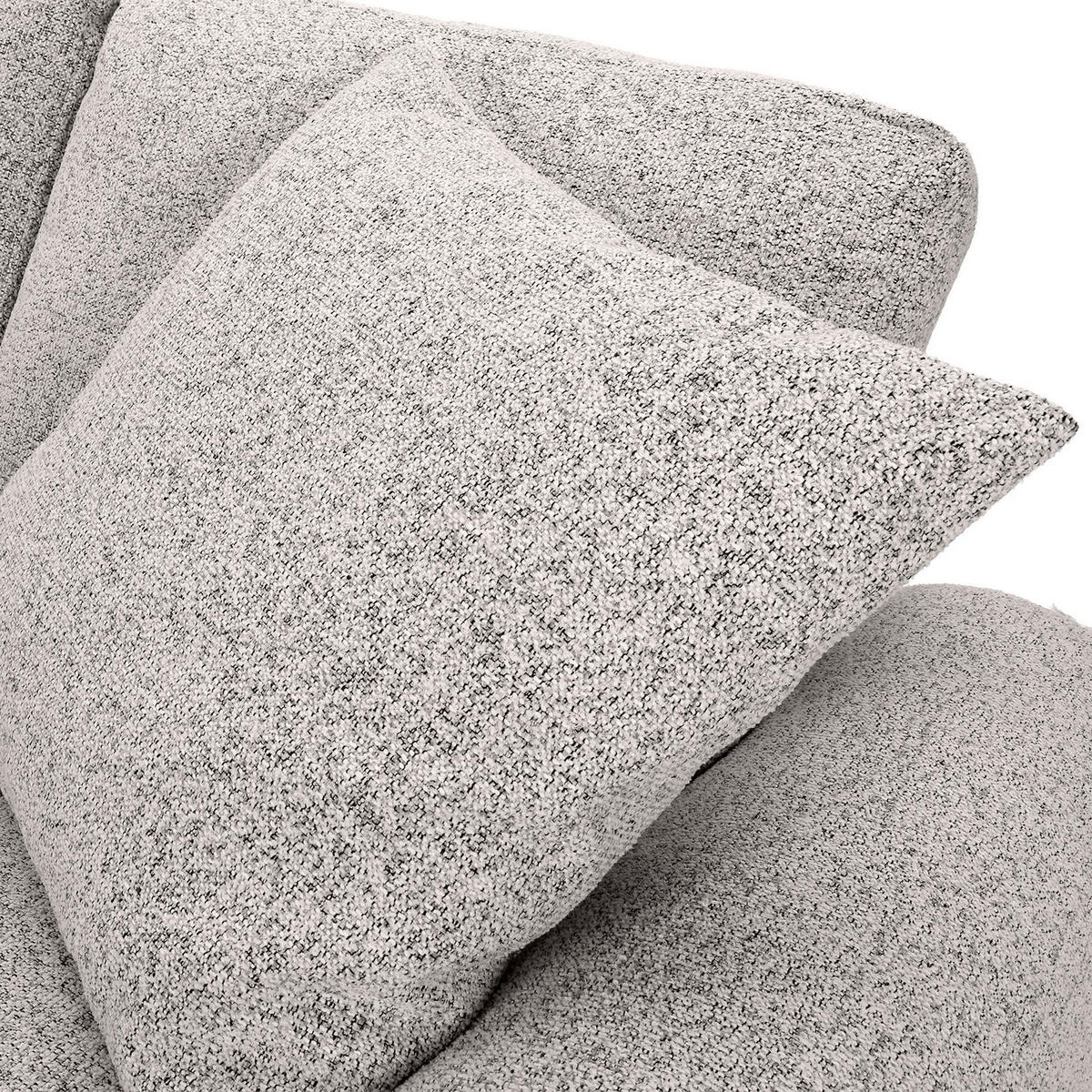 Ecksofa mit Funktion Grau Flachgewebe Zierkissen, Rückenkissen, Bettkasten, Schlaffunktion, Rücken echt, Liegefläche im Originalstoff  - Schwarz/Grau, KONVENTIONELL, Kunststoff/Textil (190/277cm) - Carryhome