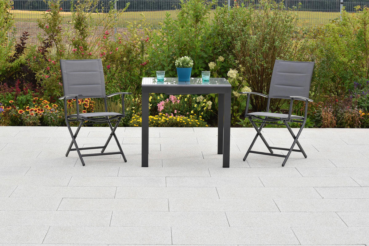 GARTENSET Aluminium  - Graphitfarben/Grau, MODERN, Textil/Metall - Gardenson
