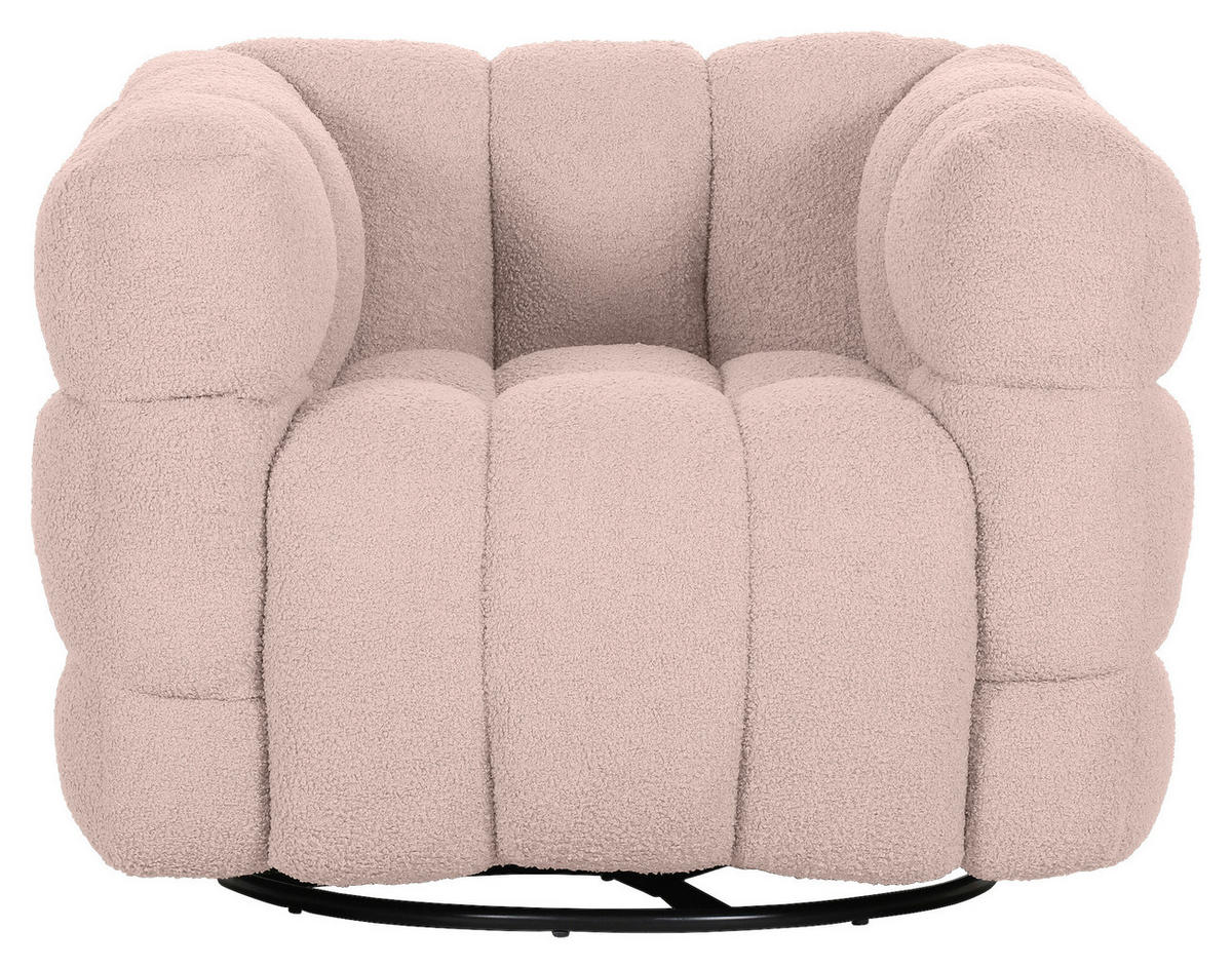 SESSEL in Flachgewebe Rosa  - Schwarz/Rosa, Konventionell, Textil/Metall (97/71/87cm) - Carryhome