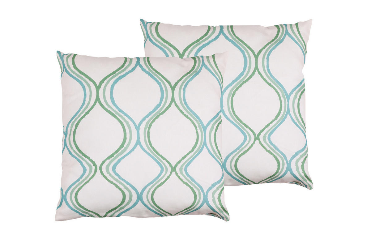 ZIERKISSENSET 2-teilig 48/48 cm  - Blau/Weiß, Basics, Textil (48/48cm)