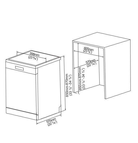 DISKMASKIN GSV60D  - vit/svart, Basics, metall (59,8/82/55cm) - Mican