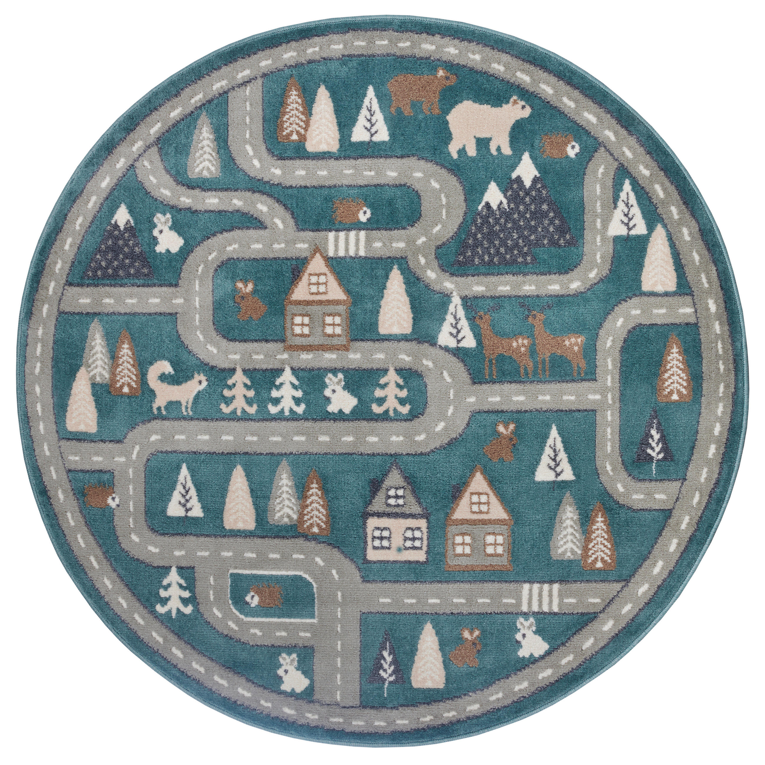 KINDERTEPPICH 100 cm Adventures  - Grau/Grün, Design, Kunststoff/Textil (100cm)