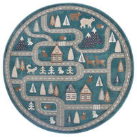 KINDERTEPPICH 140 cm Adventures  - Grau/Grün, Design, Kunststoff/Textil (140cm)