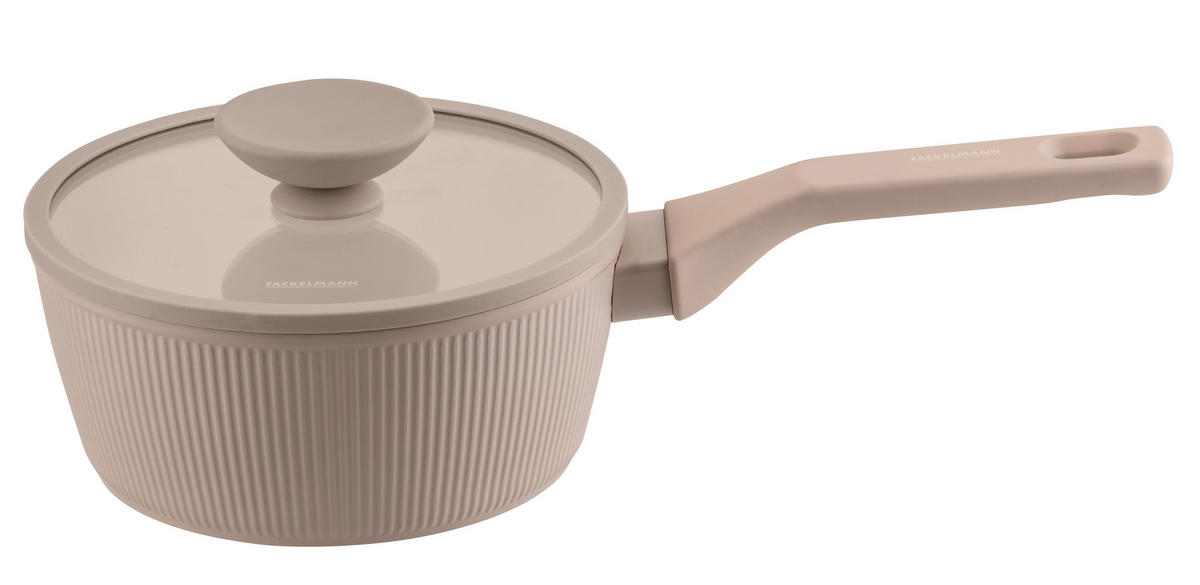 STIELKASSEROLLE Pamela Reif Serie SHELL  - Beigebraun, Basics, Glas/Metall (1,2l) - Fackelmann