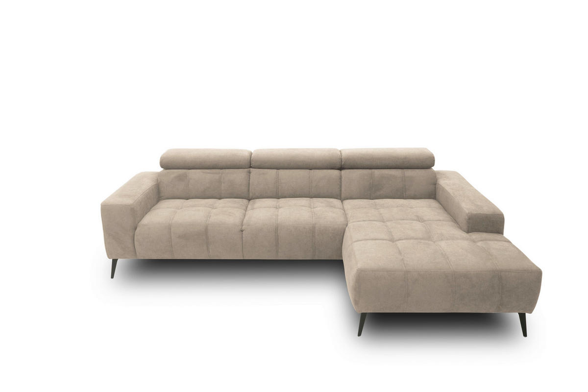 ECKSOFA TRENTO Taupe Mikrofaser  - Taupe/Dunkelgrau, MODERN, Textil/Metall (287/175cm) - MID.YOU