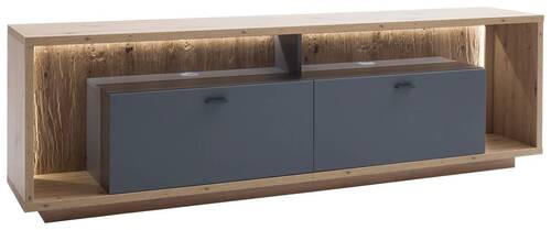 XXXL NÍZKA KOMODA, sivá, farba duba, 205/63/40 cm