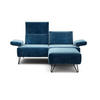 2-SITZER-SOFA in Samt Blau  - Blau/Schwarz, Design, Textil/Metall (164-194/85/86-94cm) - SENSOO