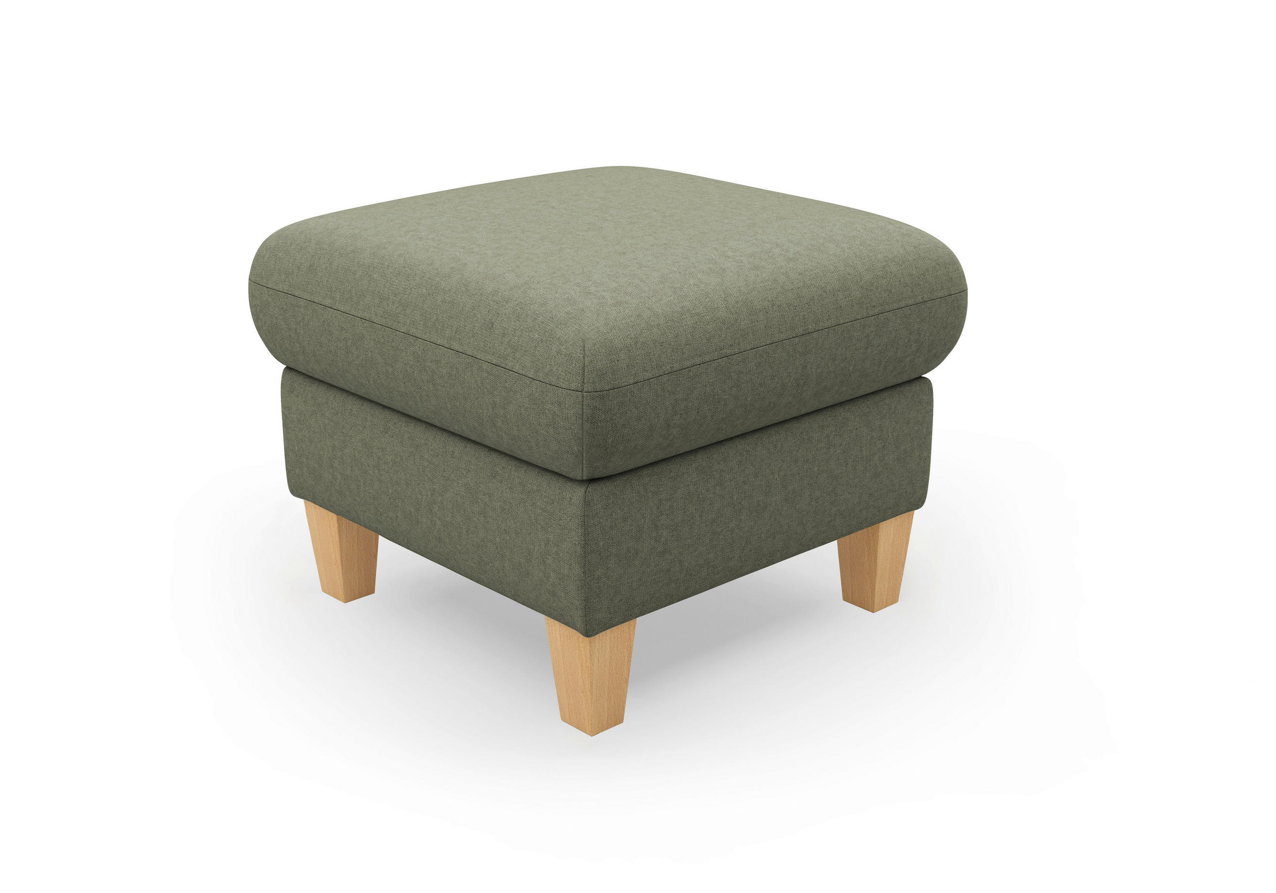 HOCKER Flachgewebe Olivgrün  - Eichefarben/Olivgrün, KONVENTIONELL, Holz/Textil (58/47/58cm) - Sit & More