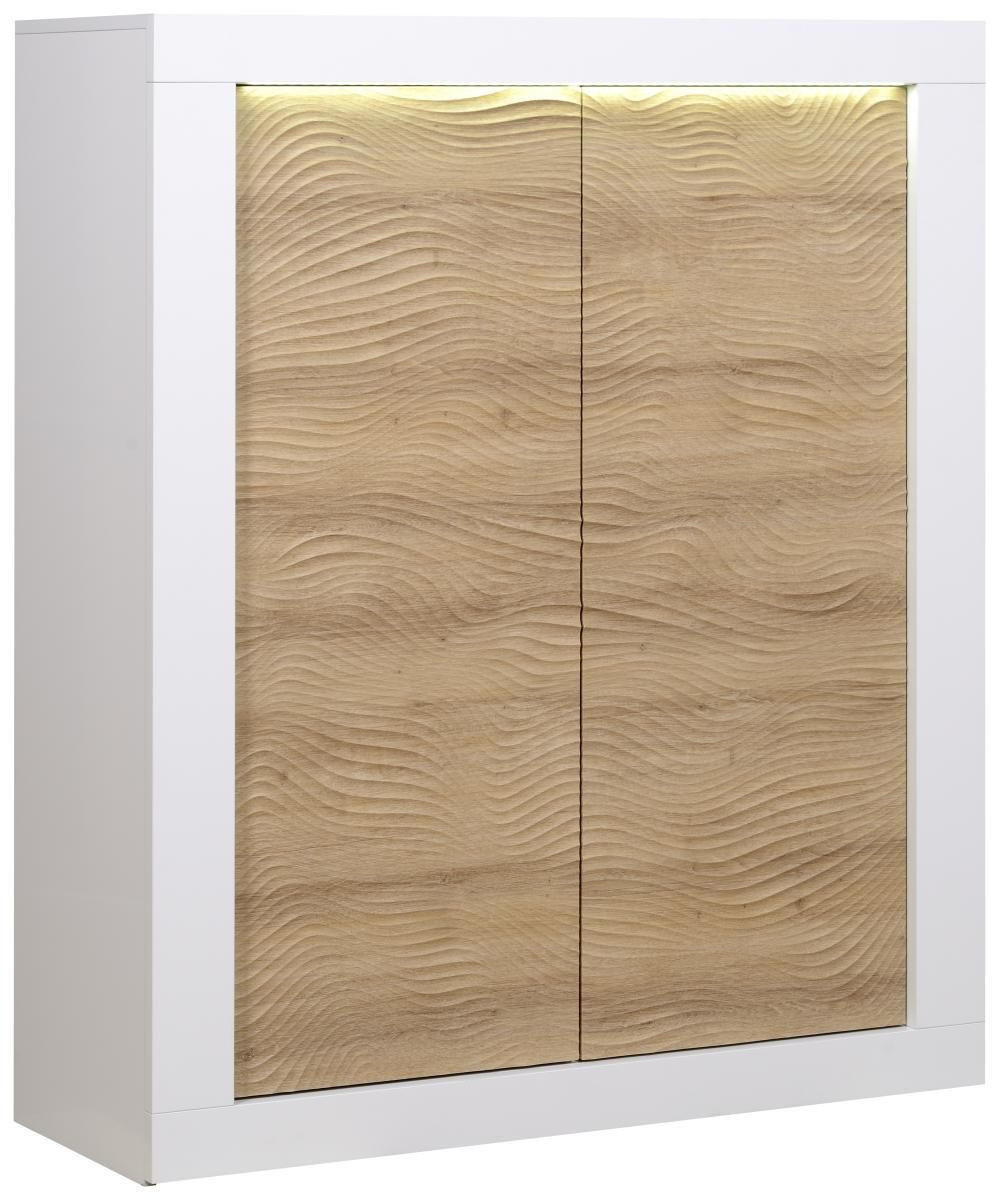 HIGHBOARD  in 121/145/45 cm  - Eichefarben/Weiß, Design, Holzwerkstoff (121/145/45cm) - Carryhome