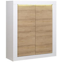 HIGHBOARD  in 121/145/45 cm  - Eichefarben/Weiß, Design, Holzwerkstoff (121/145/45cm) - Carryhome
