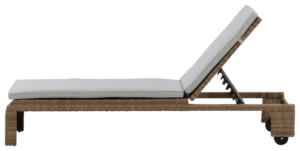 SONNENLIEGE 60/32/196 cm  - Sandfarben/Hellbraun, KONVENTIONELL, Kunststoff/Textil (60/32/196cm) - Gardenson