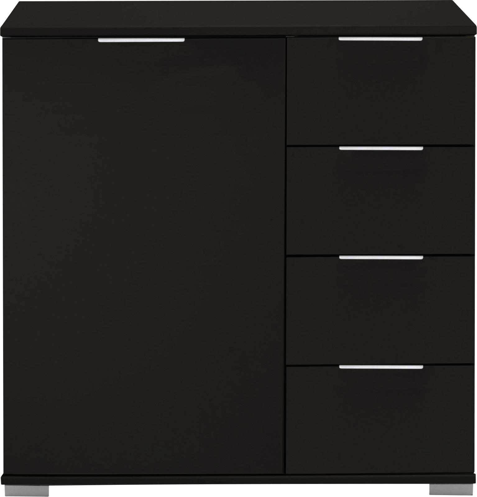 KOMODA, barve grafita  - barve kroma/barve aluminija, Design, kovina/umetna masa (81/83/41cm) - Carryhome
