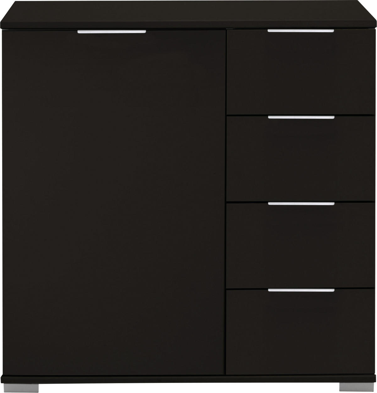 KOMODA, barve grafita  - barve kroma/barve aluminija, Design, kovina/umetna masa (81/83/41cm) - Carryhome