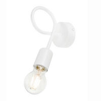 WANDLEUCHTE 18/8 cm   - Weiß Hochglanz, Natur, Metall (18/8cm)