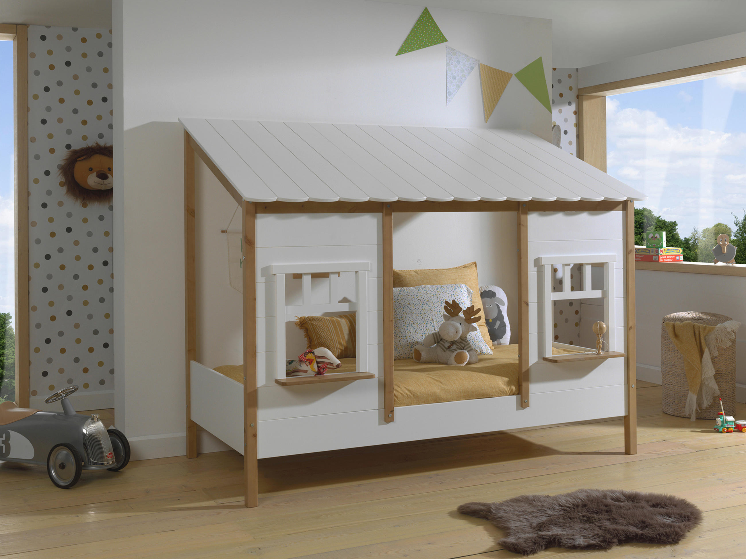 HAUSBETT Lattenrost 90/200 cm  in Weiß, Eichefarben, Kieferfarben  - Eichefarben/Weiß, MODERN, Holz/Holzwerkstoff (90/200cm) - Vipack