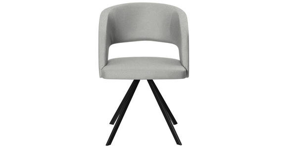 ARMLEHNSTUHL in Stahl Samt - Creme/Schwarz, KONVENTIONELL, Textil/Metall (56/84/59cm) - Moderano