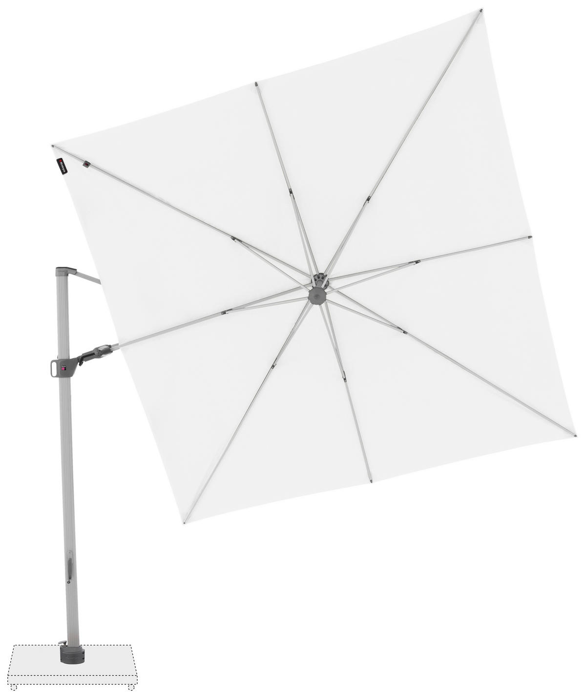 AMPELSCHIRM 275 cm Weiß  - Silberfarben/Alufarben, KONVENTIONELL, Textil/Metall (275/263cm) - KNIRPS