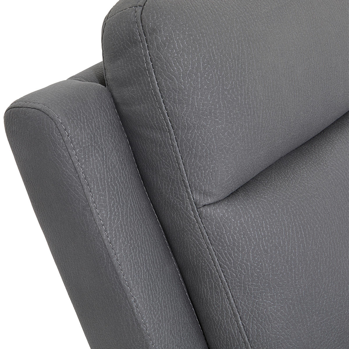 3-SITZER-SOFA  in Lederlook Grau  - Schwarz/Grau, KONVENTIONELL, Holz/Textil (199/103/92cm) - Livetastic