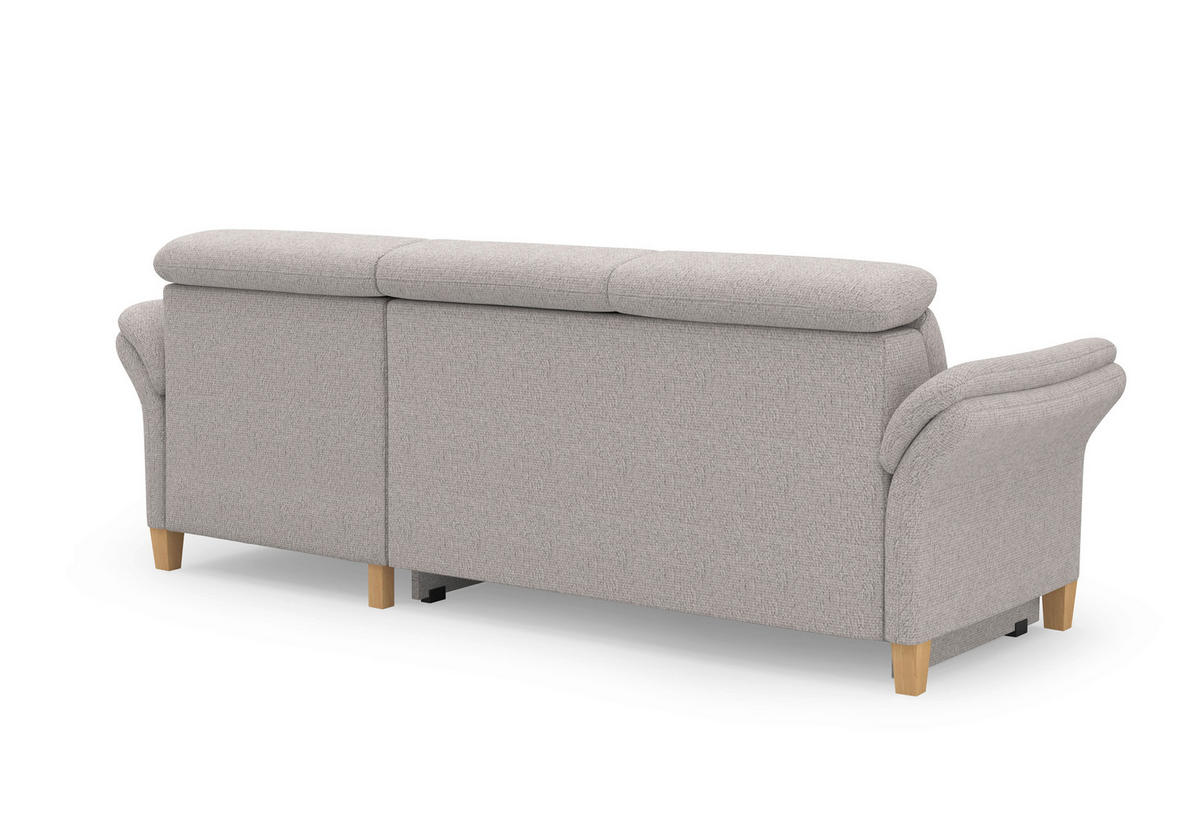 ECKSOFA GLENDALE E Silberfarben Chenille  - Eichefarben/Silberfarben, KONVENTIONELL, Holz/Textil (253/166cm) - Sit & More