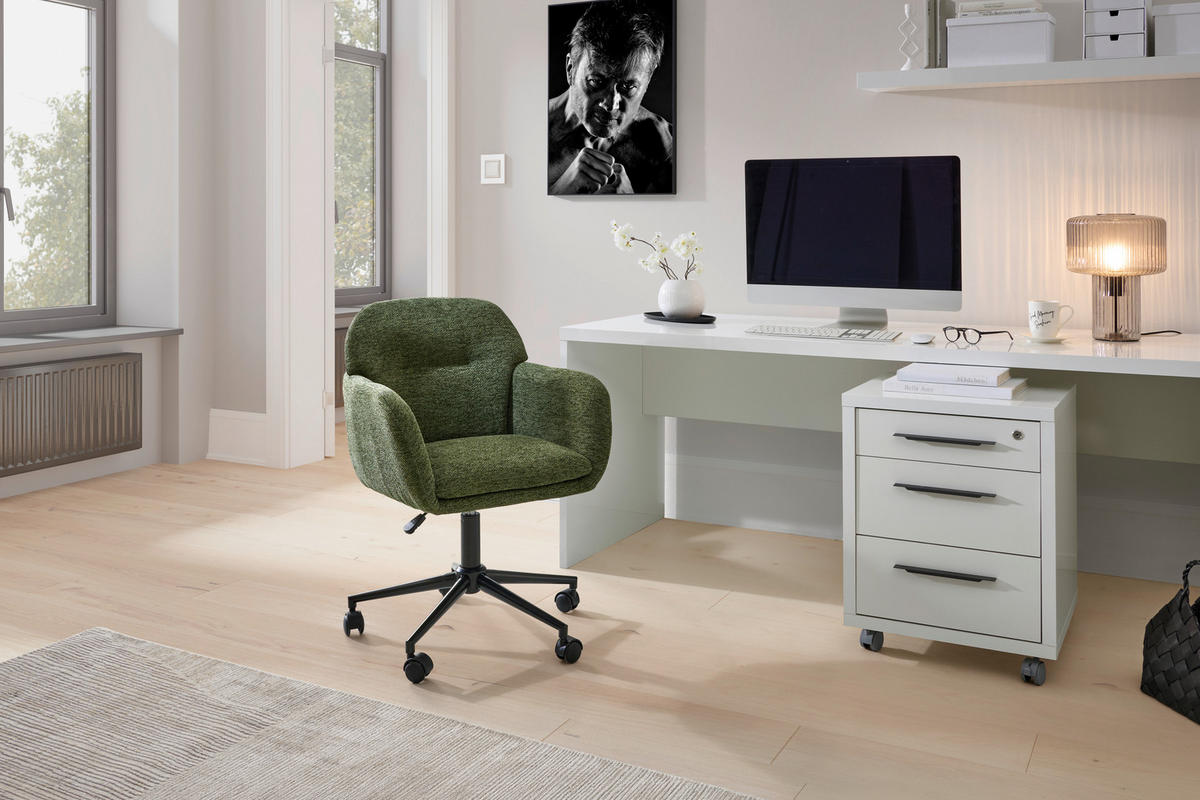 Scaun Rotativ, țesătură, verde - verde/negru, Modern, plastic/metal (55/85-95/60cm) - Livetastic