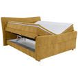 BOXSPRINGBETT 140/200 cm  in Senfgelb  - Chromfarben/Senfgelb, KONVENTIONELL, Textil/Metall (140/200cm) - Esposa
