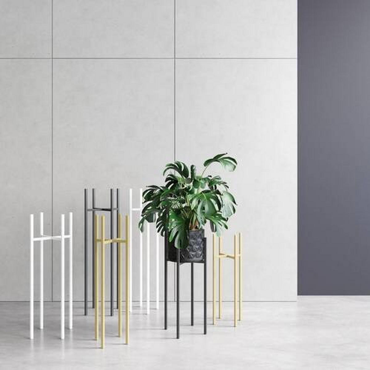 BLUMENSTÄNDER in Metall  - Schwarz, Basics, Metall (26/60/26cm)