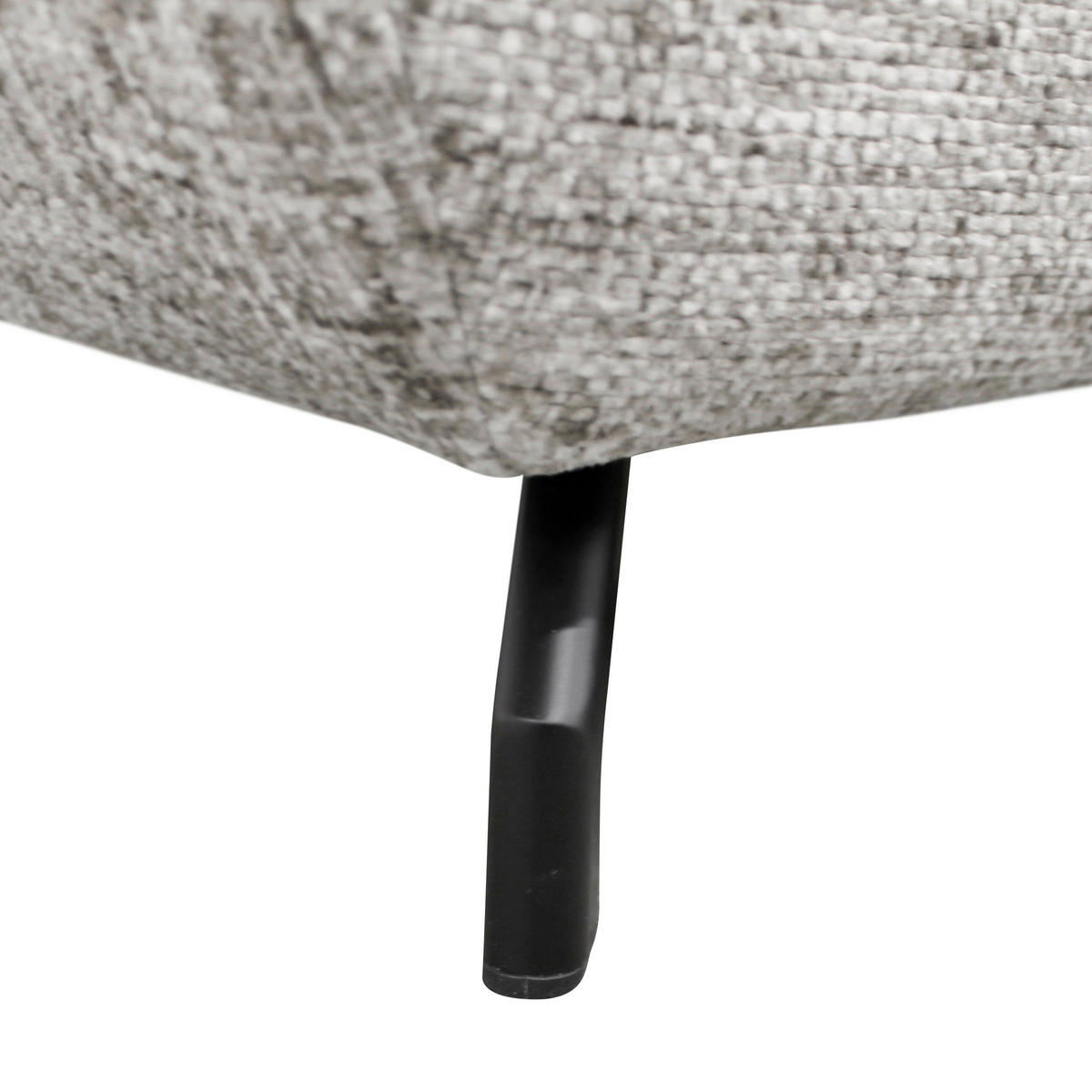 ECKSOFA Beige Struktur, Plüsch  - Beige/Schwarz, Design, Textil/Metall (274/201cm) - MID.YOU