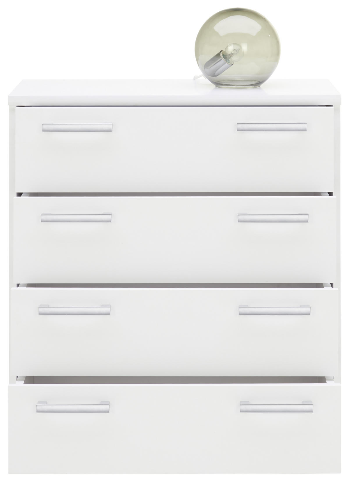 KOMMODE 72/84/36 cm  in Weiss  - Weiss/Silberfarben, Konventionell, Holzwerkstoff/Kunststoff (72/84/36cm) - Xora