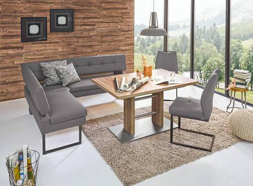 ECKBANK 158/200 cm  in Grau  - Schwarz/Grau, Design, Textil/Metall (158/200cm) - Dieter Knoll