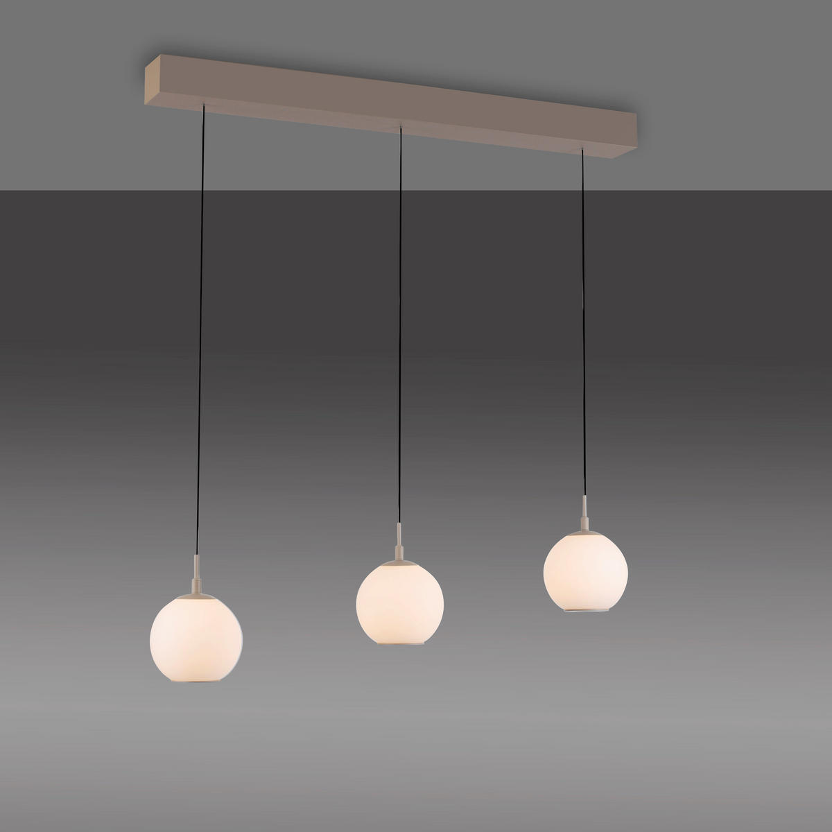 LED-HÄNGELEUCHTE Sandora  - Sandfarben, Design, Glas/Kunststoff (90/15cm) - Paul Neuhaus