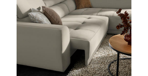 ECKSOFA in Feincord Beige 284/205 cm - Beige/Schwarz, Design, Kunststoff/Textil (284/205cm) - Xora