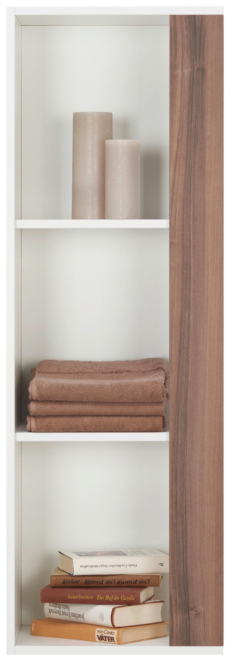BADEZIMMERREGAL 40/120/30 cm  - Nussbaumfarben/Weiß, KONVENTIONELL, Holzwerkstoff (40/120/30cm) - Voleo