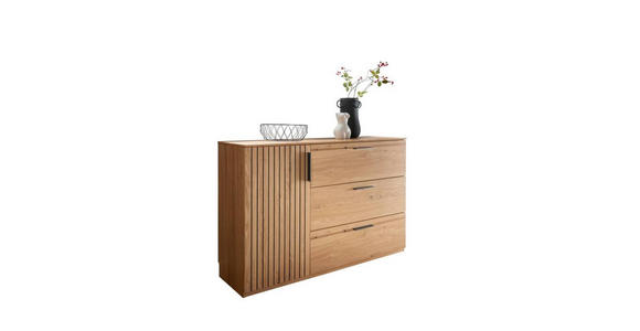 SIDEBOARD 147/94/42 cm  - Eichefarben/Schwarz, LIFESTYLE, Holz/Holzwerkstoff (147/94/42cm) - Linea Natura