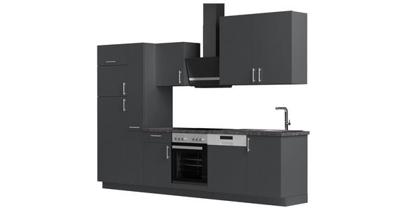 KÜCHENLEERBLOCK 310 cm in Dunkelgrau - Edelstahlfarben/Dunkelgrau, Design, Holzwerkstoff/Metall (310cm) - Xora