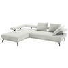 ECKSOFA in Chenille Ecru  - Ecru/Schwarz, Design, Textil/Metall (224/305cm) - Dieter Knoll