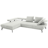 ECKSOFA in Chenille Ecru  - Ecru/Schwarz, Design, Textil/Metall (224/305cm) - Dieter Knoll