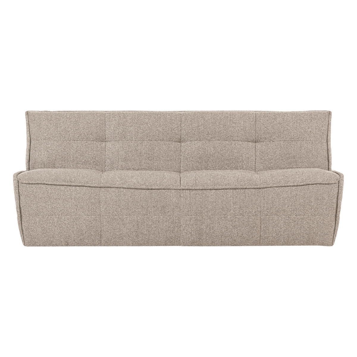 3-SITZER-SOFA Cluster Bouclé Braun, Khaki  - Khaki/Schwarz, MODERN, Kunststoff/Textil (204/81/91cm) - Livetastic